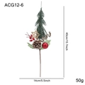 Artificial Christmas branch with snowy pine cone, red berries, and wooden star, 15.7 inch - Branch Style G (ACG12-6)