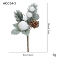 Artificial Christmas pick with snowy pine needles, pinecones and white berries, 12cm - Branch Style H (ACC34-3)