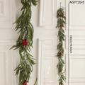 Artificial 180cm Christmas garland featuring green pine needles and bright red berries - 1.8M Dark Green With Red Berries (AGTT20-5)