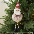 Babbo Natale di peluche con cappello lavorato a maglia per decorazioni natalizie da appendere - Stile Gnomo con Gambe Lunghe (APYX580-1)