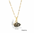 Elegante collana a cigno placcata in oro con pietre nere e cristalli di zircone - Cigno Nero - Oro