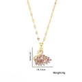 Elegante collana a cigno dorata con cristalli viola e strass bianchi, altezza 19,5 mm - Cigno Viola - Oro