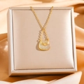 Collana con ciondolo a borsa placcata oro 18K con micro-pavé di zirconi cubici brillanti - Borsa con Strass / Oro
