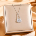 Collana con ciondolo a borsa in zirconi pavé con scatola regalo di lusso - Borsa con Strass / Argento