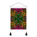 Arazzo da parete mandala con arte frattale, asta in legno e nappe decorative - 35x50cm / Stile 1