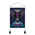 Arazzo yoga mandala con cobra mistico e loto in viola profondo e indaco artistico - 35x50cm / Cobra Scheletro Con Loto (Stile 1)
