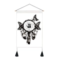 Détail de tapisserie en toile bohème avec motif attrape-rêves et glands noirs - 35x50cm / Attrape-rêves Papillon Patte (Style 6)
