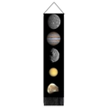 Vertikale Mond-Wandbehang mit Planeten-Illustrationen und schwarzen Deko-Quasten - 32.5x130cm / Stil 4