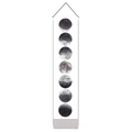 Vertical lunar cycle moon phase tapestry wall hanging with minimalist watercolor design - Standard Size / Black & White Minimalist Moon Phases (Style 2)