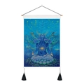 Tapisserie murale spirituelle en toile avec tige en bois et glands pour décoration murale - Méditation Spirituelle Bois de Cerf - Style 5