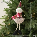 Christmas snowman plush hanger with red green plaid hat and 29cm height dimension - Long Leg Snowman Style (APYX580-3)