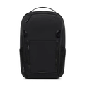 Durable black multi-functional commuter backpack with reinforced structure and mesh pockets - Black