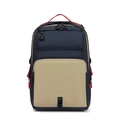 Zaino business blu navy impermeabile con tasca frontale kaki e dettagli della maniglia - Blu e Cachi