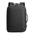 Mochila de negocios negra grande y extensible con puerto USB y compartimento portátil - Negro