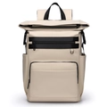 Zaino termico da picnic beige impermeabile con chiusura roll-top per campeggio e tempo libero - Mandorla
