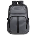 Mochila de negocios gris oscuro ligera de gran capacidad con diseño de cremallera - gris oscuro