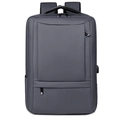 Deep grey large capacity business backpack with laptop compartment and USB port - Gray