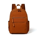 Zaino in nylon marrone caramello con tasca frontale e tasche laterali per borracce - Giallo Senape