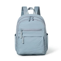 Zaino casual azzurro con scomparti multipli in nylon impermeabile e doppie cerniere frontali - Acqua