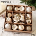Set de bolas de Navidad con adornos dorados y blancos y campanas festivas de adorno - Bolas Blancas Y Doradas Y Caja De Sombrero De Campana (AQTZ122-2)