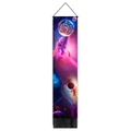 Cosmos moon tapestry with pink nebula planets and black tassels for bedroom wall decor - 32.5*130cm / Nebula Planets Style (Style 1)
