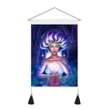 Mystical girl moon phase tapestry with wooden hanging rod and black decorative tassels - 35x50cm / Mystic Girl (Style 1)