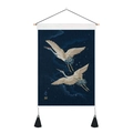 Traditional Chinese wall tapestry featuring cranes and auspicious clouds with wood frame - 35x50cm / Style 2-Two Cranes Flying Clouds
