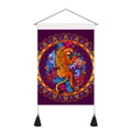 Modern Nordic tapestry with tiger and mandala patterns on deep purple for wall decoration - Purple Mandala Tiger (Style 5)