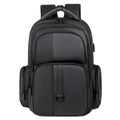 Zaino business nero minimalista, impermeabile ad alta capacità con tasche multistrato - Nero