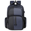 Zaino business da uomo blu navy con porta di ricarica USB e ampia capacità interna - Blu