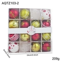Set di 16 palline di Natale da 6cm in rosso, oro e bianco per decorazioni festive - Oro rosso