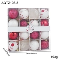 Set di 16 palline di Natale da 6cm rosse e bianche con stelle e fiocchi di neve - Rosso & Bianco