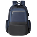 Zaino porta PC business blu navy con porta di ricarica USB e vari scomparti - Blu