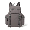 Detail view of the durable dark grey 25L outdoor backpack with nylon straps and buckles - Space Gray