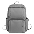 Grey business laptop backpack for men and students featuring durable woven texture - Gray
