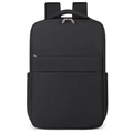 Classic black business backpack with USB charging port and large travel compartments - Black