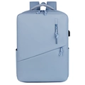 Light blue water-resistant laptop backpack with USB port for 15.6 inch gaming notebooks - Blue