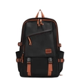 Zaino outdoor nero di grande capacità con cinghie caramello e chiusura con fibbia - Nero