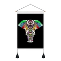 Detail of modern boho elephant wall hanging with colorful mandala patterns and tassels - 35x50cm / Vibrant Colorful Mandala Elephant (Style 3)