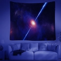 Detailed view of cosmic galaxy tapestry with stellar vortex hanging above a living room sofa - Brushed Fabric / 95x73cm / Star Core Vortex Style (款式5)