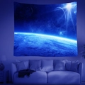 Detailed texture of cosmic universe tapestry with glowing stars and planet for wall decor - Universe Planet Style (Style 13) / 95x73cm