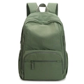 Lightweight army green outdoor nylon backpack with large capacity and front zipper pocket - Pine Green