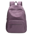 Lightweight purple nylon backpack with multiple zipper pockets for outdoor travel - Lavender