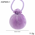 Purple velvet flocking Christmas ball ornament with hanging loop 8cm diameter - Extra Small / Lavender