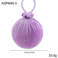Purple velvet flocking Christmas ball ornament with hanging loop 12cm diameter - Medium / Lavender