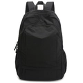 Waterproof foldable backpack in black nylon with large capacity for travel and hiking - Jet Black