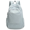 Waterproof light blue nylon backpack for hiking and travel featuring multi-zipper storage - Aqua