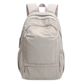 Light grey foldable waterproof travel backpack with large capacity and front zip pocket - Grayish White