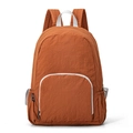 Zaino pieghevole in nylon arancione con tasca frontale e tasche laterali per viaggi all'aperto - Arancione