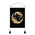 Arazzo decorativo in tessuto con dea della luna dorata e fenice per parete interna - 35x50cm / Stile Dea della Luna e Fenice (Stile-1)
